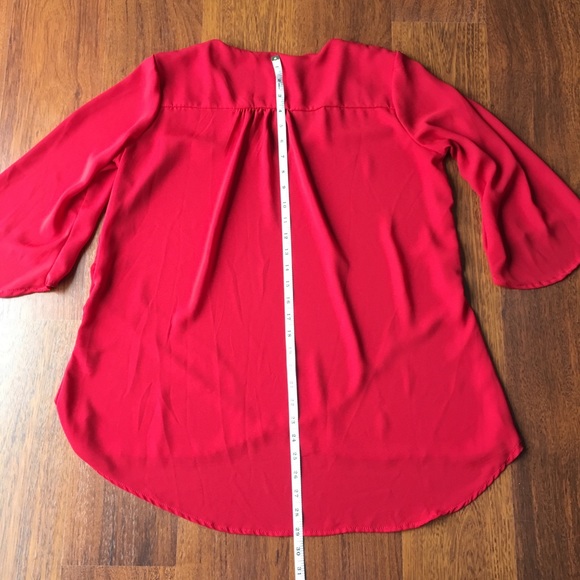 🐞 Chiffon Layered 3/4 Sleeve New York & Co Blouse - Picture 4 of 6